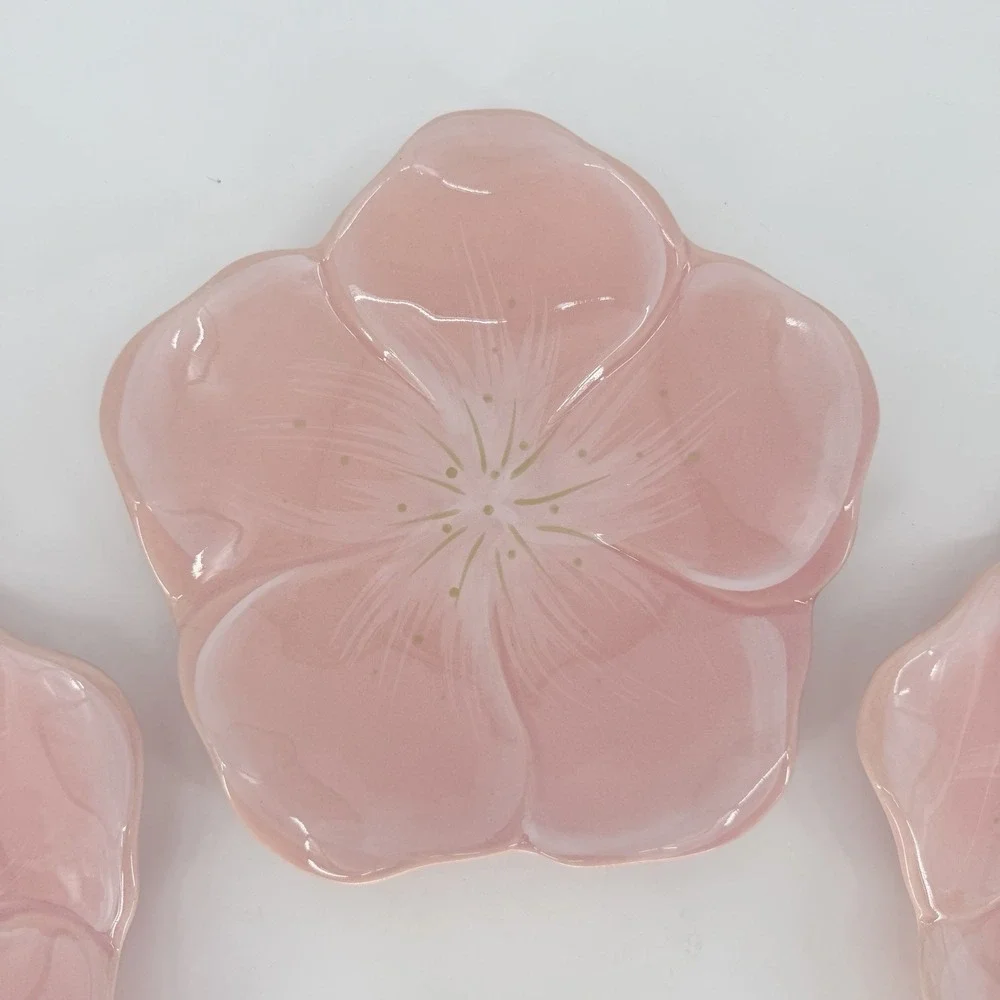 Princess House Inspired Classics PRH11 Pink Flower Salad Plates Set of 3 8.75